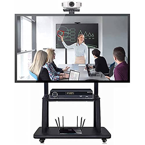 Bodenrollender/mobiler TV-Wagen für 75 70 65 60 55 50 Zoll Flachbildschirme, höhenverstellbarer schwarzer TV-Ständer auf Rollen, freistehender Rollwagen mit Ablage, max. VESA 600 x 400 mm Bodenrollender/mobiler TV-Wagen für 75 70 65 60 55 50 Zoll Flachbildschirme, höhenverstellbarer schwarzer TV-Ständer auf Rollen, freistehender Rollwagen mit Ablage, max. VESA 600 x 400 mm von TYLDBNF