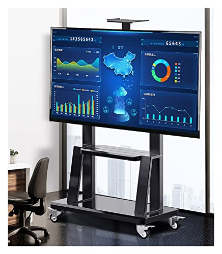 Kommerzieller bodenstehender TV-Wagen auf Rädern mit Stauraum, Wohnzimmer-Home-Company-TV-Ständer für 50-, 55-, 60-, 65- und 70-Zoll-Fernseher, höhenverstellbar Kommerzieller bodenstehender TV-Wagen auf Rädern mit Stauraum, Wohnzimmer-Home-Company-TV-Ständer für 50-, 55-, 60-, 65- und 70-Zoll-Fernseher, höhenverstellbar von TYLDBNF