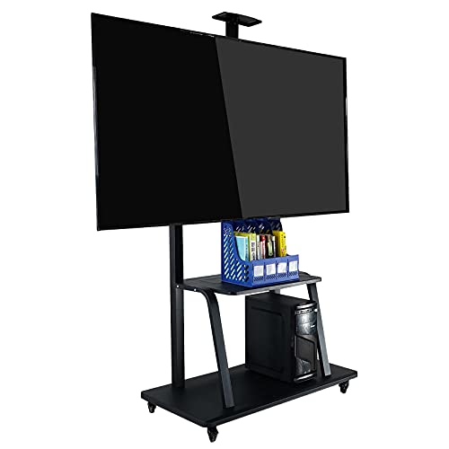 Moderner freistehender TV-Ständer auf Rollen mit 2 Ablagen, passend für 75/70/65/60/55-Zoll-Flachbildschirme, Verstellbarer rollender/mobiler TV-Wagen, Wohnzimmer/Büro/Hotel Moderner freistehender TV-Ständer auf Rollen mit 2 Ablagen, passend für 75/70/65/60/55-Zoll-Flachbildschirme, Verstellbarer rollender/mobiler TV-Wagen, Wohnzimmer/Büro/Hotel von TYLDBNF