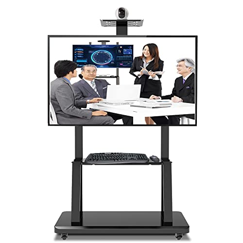 Moderner rollender TV-Wagen mit Rädern und 2 Staufächern, passend für 40-75-Zoll-LCD-LED-Fernseher, Schwarze TV-Ständerhalterung für Büro/Sitzungsraum/Wohnung Moderner rollender TV-Wagen mit Rädern und 2 Staufächern, passend für 40-75-Zoll-LCD-LED-Fernseher, Schwarze TV-Ständerhalterung für Büro/Sitzungsraum/Wohnung von TYLDBNF