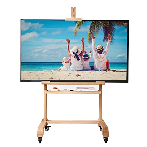 Robuster, rollender TV-Wagen aus Holz mit Ablagefach, bodenstehender mobiler TV-Ständer auf Rädern für 50-Zoll-55-Zoll-LCD-LED-Fernseher, Klassenzimmer, Zuhause, Bauernhaus Robuster, rollender TV-Wagen aus Holz mit Ablagefach, bodenstehender mobiler TV-Ständer auf Rädern für 50-Zoll-55-Zoll-LCD-LED-Fernseher, Klassenzimmer, Zuhause, Bauernhaus von TYLDBNF