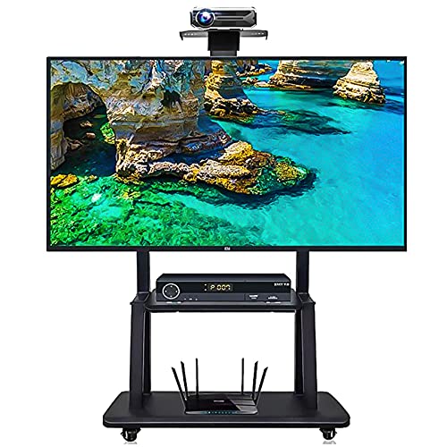 Robuster mobiler TV-Ständer für Büro/Zuhause, passend für 43/50/55/60/70 Zoll LED-LCD-Bildschirme, universeller rollender TV-Wagen mit 2 Ablagen und Rädern, Tragfähigkeit 105 kg Robuster mobiler TV-Ständer für Büro/Zuhause, passend für 43/50/55/60/70 Zoll LED-LCD-Bildschirme, universeller rollender TV-Wagen mit 2 Ablagen und Rädern, Tragfähigkeit 105 kg von TYLDBNF