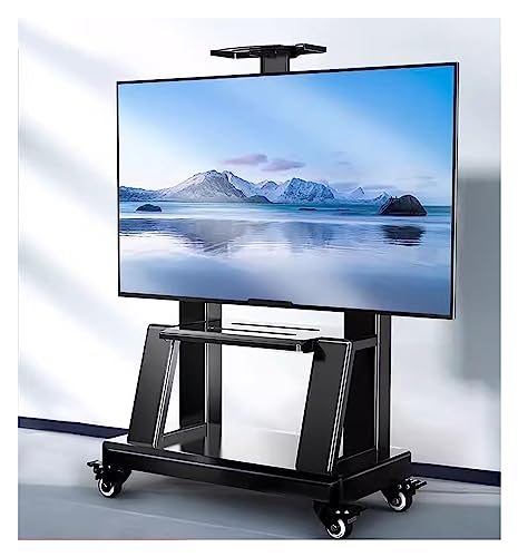 Schwarzer kommerzieller rollender mobiler TV-Ständer auf Rädern für 32-75-Zoll-LCD-LED, aufrechter TV-Wagen für Schulen/Einkaufszentren/Geschäftsmessen Schwarzer kommerzieller rollender mobiler TV-Ständer auf Rädern für 32-75-Zoll-LCD-LED, aufrechter TV-Wagen für Schulen/Einkaufszentren/Geschäftsmessen von TYLDBNF