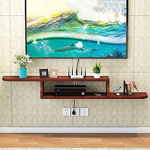 Schwebender TV-Ständer, Schrank, Wand-hängender TV-Ständer, schwimmende TV-Einheit, wandmontierter TV-Schrank für Router-Regal, DVD-Set-Top-Box-Aufbewahrung von TYLDBNF