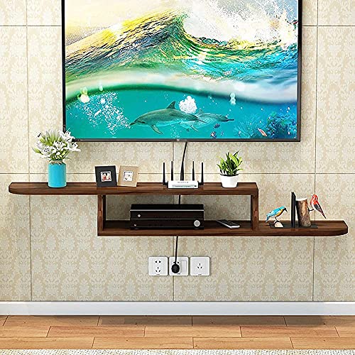 Schwebender TV-Ständer, Schrank, Wand-hängender TV-Ständer, schwimmende TV-Einheit, wandmontierter TV-Schrank für Router-Regal, DVD-Set-Top-Box-Aufbewahrung von TYLDBNF
