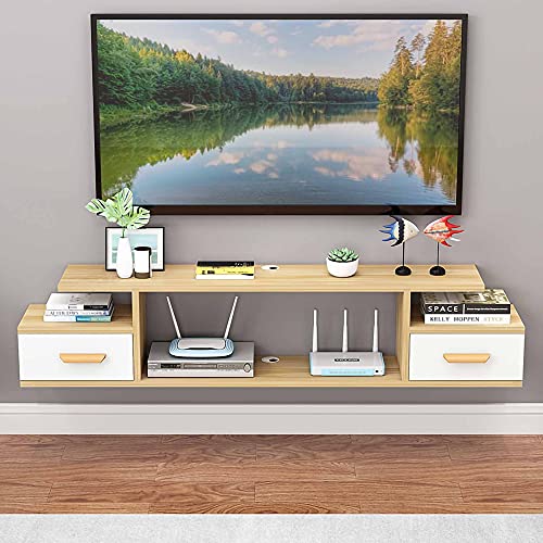 Schwebender TV-Ständer, schwebender TV-Ständer, Media-Entertainment-Center, wandmontierter TV-Schrank, hängende TV-Konsole für Kabelboxen, Router, DVD-Player Schwebender TV-Ständer, schwebender TV-Ständer, Media-Entertainment-Center, wandmontierter TV-Schrank, hängende TV-Konsole für Kabelboxen, Router, DVD-Player von TYLDBNF