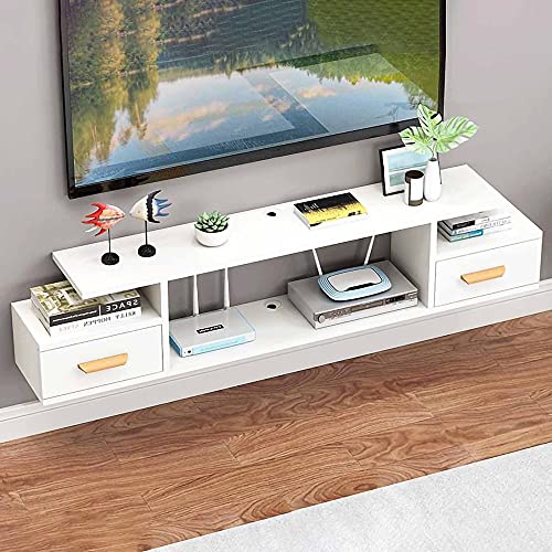 Schwebender TV-Ständer, schwebender TV-Ständer, Media-Entertainment-Center, wandmontierter TV-Schrank, hängende TV-Konsole für Kabelboxen, Router, DVD-Player Schwebender TV-Ständer, schwebender TV-Ständer, Media-Entertainment-Center, wandmontierter TV-Schrank, hängende TV-Konsole für Kabelboxen, Router, DVD-Player von TYLDBNF