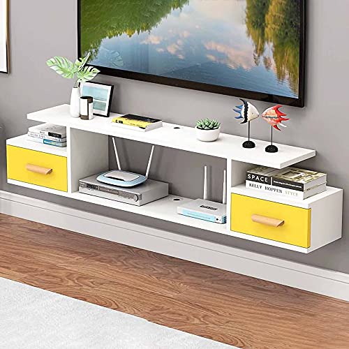 Schwebender TV-Ständer, schwebender TV-Ständer, Media-Entertainment-Center, wandmontierter TV-Schrank, hängende TV-Konsole für Kabelboxen, Router, DVD-Player Schwebender TV-Ständer, schwebender TV-Ständer, Media-Entertainment-Center, wandmontierter TV-Schrank, hängende TV-Konsole für Kabelboxen, Router, DVD-Player von TYLDBNF