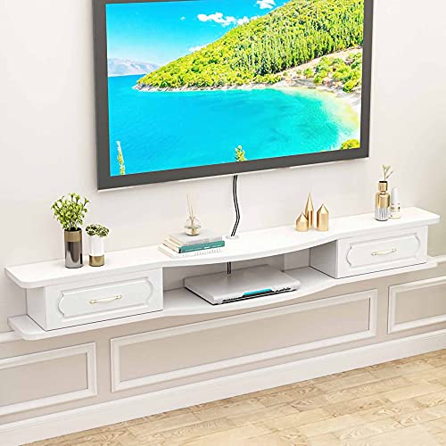 Schwebender TV-Ständer, wandmontierter TV-Schrank, hängende TV-Konsole aus massivem Holz, wandmontierter DVD-Player Schwebender TV-Ständer, wandmontierter TV-Schrank, hängende TV-Konsole aus massivem Holz, wandmontierter DVD-Player von TYLDBNF