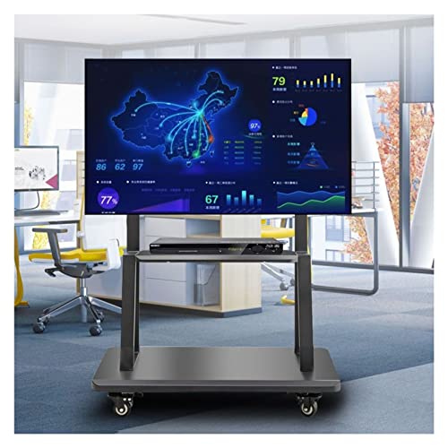Vertikaler schwarzer TV-Wagenständer auf Rädern, robust, bodenstehender mobiler TV-Wagen mit Stauraum und Ablage für 32–65 Zoll, Schlafzimmer, Wohnzimmer Vertikaler schwarzer TV-Wagenständer auf Rädern, robust, bodenstehender mobiler TV-Wagen mit Stauraum und Ablage für 32–65 Zoll, Schlafzimmer, Wohnzimmer von TYLDBNF