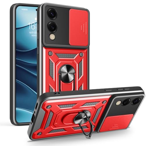 TYLYJSU Hülle für Samsung Galaxy S25 Edge, Kameraschutz Schiebeabdeckung, Kratzfest Militärischer Sturzschutz Ring mit Magnetische für Autohalterung,Rot,S25 Edge TYLYJSU Hülle für Samsung Galaxy S25 Edge, Kameraschutz Schiebeabdeckung, Kratzfest Militärischer Sturzschutz Ring mit Magnetische für Autohalterung,Rot,S25 Edge von TYLYJSU