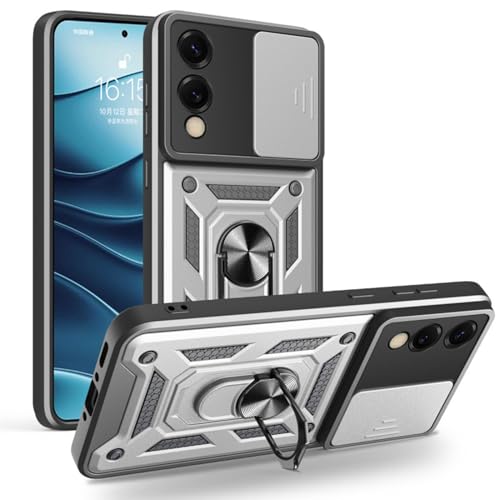 TYLYJSU Hülle für Samsung Galaxy S25 Edge, Kameraschutz Schiebeabdeckung, Kratzfest Militärischer Sturzschutz Ring mit Magnetische für Autohalterung,Silber,S25 Edge TYLYJSU Hülle für Samsung Galaxy S25 Edge, Kameraschutz Schiebeabdeckung, Kratzfest Militärischer Sturzschutz Ring mit Magnetische für Autohalterung,Silber,S25 Edge von TYLYJSU