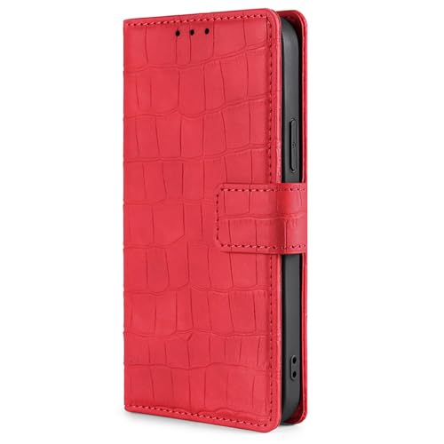 TYLYJSU Klappetui Für Samsung Galaxy S25 Edge, Stilvolle Krokodilmuster Kartenfächern Handyhülle, Leder Ultra Dünne Schutzhülle Für Männer Frauen,Rot,S25 Edge TYLYJSU Klappetui Für Samsung Galaxy S25 Edge, Stilvolle Krokodilmuster Kartenfächern Handyhülle, Leder Ultra Dünne Schutzhülle Für Männer Frauen,Rot,S25 Edge von TYLYJSU