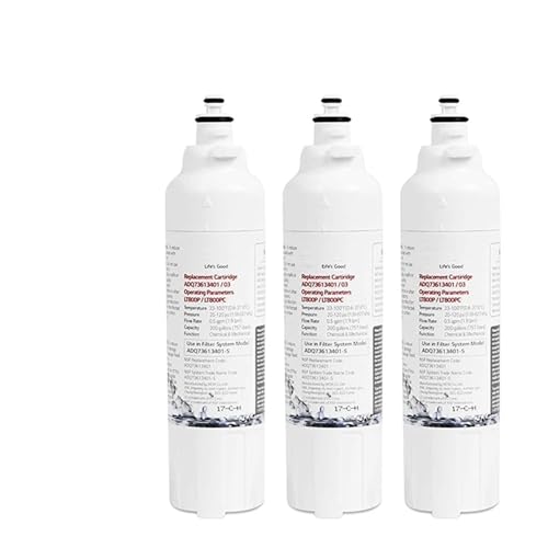 3 verpackte Kühlschrank-Wasserfilter, Kühlschrankzubehör, kompatibel mit LG LT800P, LT800PC, ADQ736134, ADQ73613402, ADQ73613401, LSXS26326S, LSXS26366S 3 verpackte Kühlschrank-Wasserfilter, Kühlschrankzubehör, kompatibel mit LG LT800P, LT800PC, ADQ736134, ADQ73613402, ADQ73613401, LSXS26326S, LSXS26366S von TYRLBDXS