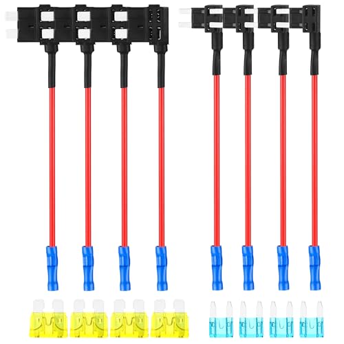 8 Stück Stromdieb Sicherung KFZ 4 Werte Stecksicherung Adapter Autosicherungen 12V Add a Circuit Flachsicherungsadapter Set mit Kfz Sicherung für Auto Lkw Boot 8 Stück Stromdieb Sicherung KFZ 4 Werte Stecksicherung Adapter Autosicherungen 12V Add a Circuit Flachsicherungsadapter Set mit Kfz Sicherung für Auto Lkw Boot von TYSM-CC