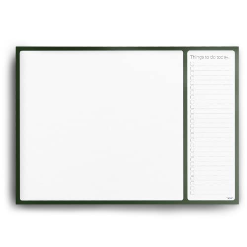 A3 Schreibtischunterlage mit To-Do-Liste – 50 Blatt – 100 g/m² Premium-Papier, geklebt und montiert auf stabiler Kartonrückseite (Waldgrün) von TYSR