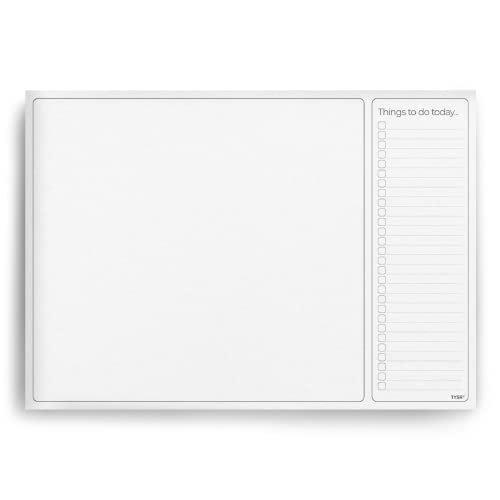 A3 Schreibtischunterlage mit To-Do-Liste – 50 Blatt – 100 g/m² Premium-Papier, geklebt und montiert auf stabiler Kartonrückseite (anthrazit) von TYSR