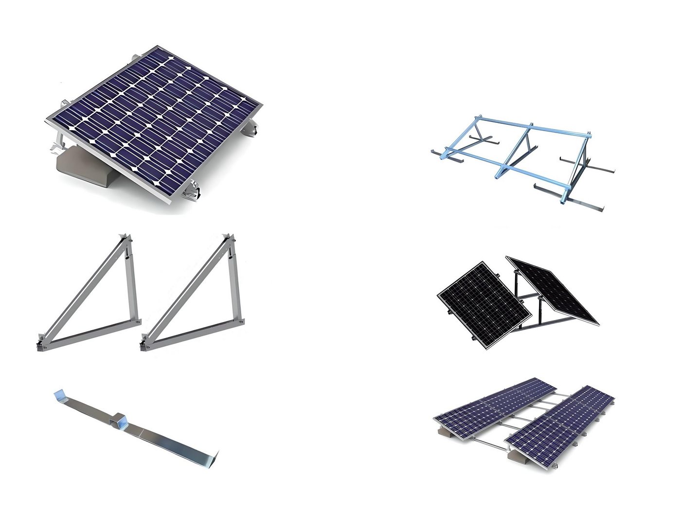 TZIpower Solar Halterung Aufständerung Flachdach Garage Balkonkraftwerk 10-40° Solarmodul-Halterung, (Komplettset) von TZIpower