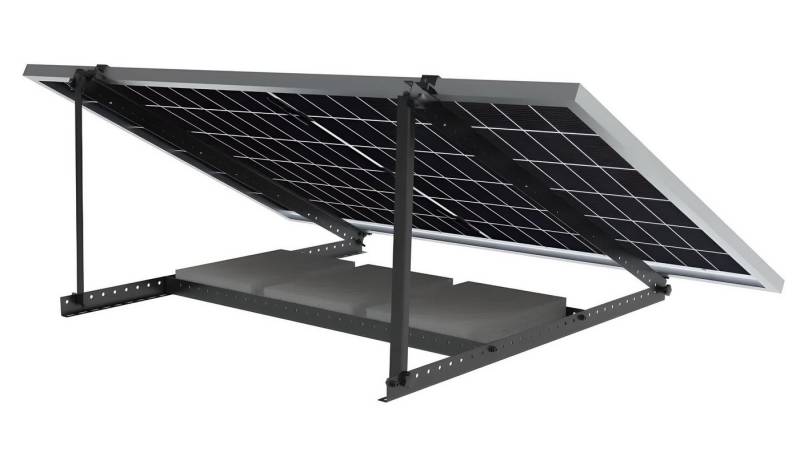 TZIpower Solarhalterung Triangel Schwarz Balkon Flachaufständerung Wandmontage Solarmodul-Halterung, (Mit Haken und Endklemmen, Universal einsetzbar) von TZIpower