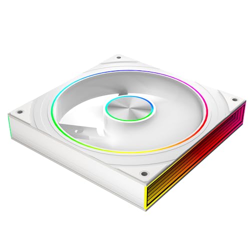 TZMRIT 140mm RGB Lüfter Reverse,Transwarp14 Reverse Flow ARGB Lüfter 140mm,Geeignet für Montage an der Unterseite oder Rückseite des Chassis (WH) von TZMRIT