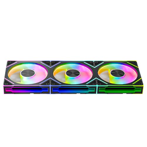 TZMRIT ASTRO-V2 Infinity Mirror ARGB PC Lüfter 120 mm mit PWM Control und ARGB Effekt,1850RPM,58.36CFM,Dreifach-Pack (BK) von TZMRIT