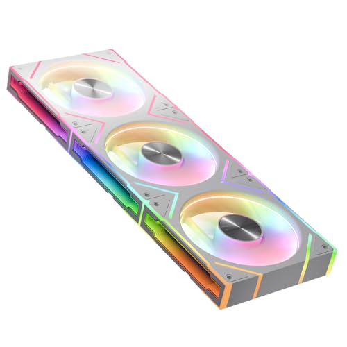 TZMRIT ASTRO-V2 Infinity Mirror ARGB PC Lüfter 120 mm mit PWM Control und ARGB Effekt,1850RPM,58.36CFM,Dreifach-Pack (WH Reverse Flow) von TZMRIT
