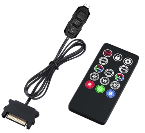 TZMRIT Mini ARGB Controller Kit for PC Case Fans, LED Strip,14 Key Remote Control Switch Colors ARGB Fan Controller TZMRIT Mini ARGB Controller Kit for PC Case Fans, LED Strip,14 Key Remote Control Switch Colors ARGB Fan Controller von TZMRIT