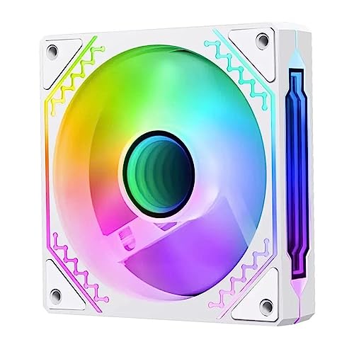 TZMRIT Prism 120mm GEN4 Addressable-RGB case Fan White,Multifaceted Infinity Mirror RGB Light Effect 5V 3PIN Motherboard Light Sync 1200RPM Suitable for Computer Cases and Liquid radiators von TZMRIT