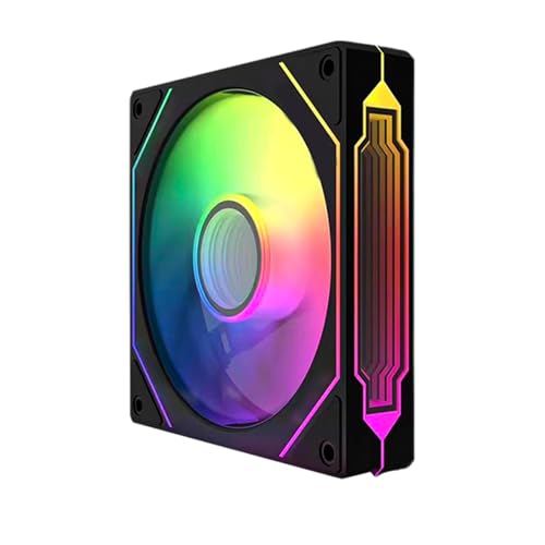 TZMRIT Prism 4 Pro RGB Lüfter 120mm Schwarz,PC Gehäuse Lüfter,120 mm ARGB Lüfter,5V 3PIN Motherboard Synchronisierbarer 4PIN Spiegel PWM Lüfter von TZMRIT