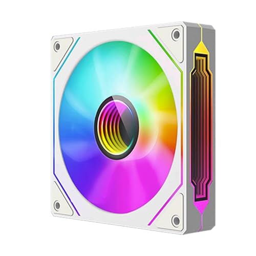 TZMRIT Prism 4 Pro RGB Lüfter 120mm Weiß,PC Gehäuse Lüfter,120 mm ARGB Lüfter,5V 3PIN Motherboard Synchronisierbarer 4PIN Spiegel PWM Lüfter von TZMRIT