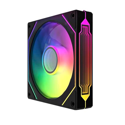 TZMRIT Prism 4 Pro Reverse Flow RGB Lüfter 120mm Schwarz,120mm ARGB Lüfter,5V 3PIN Motherboard Synchronisierbarer 4PIN Spiegel PWM Lüfter von TZMRIT