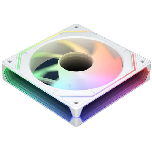 TZMRIT Prism 6 Pro RGB Lüfter 120mm,Drei unendliche Spiegel an der Seite,5V 3PIN ARGB Lüfter,4PIN PWM Lüfter (WH) von TZMRIT