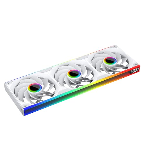 TZMRIT ST-ALL-IN-ONE ARGB Lüfter,Einzelrahmen Lüftereinheit mit Drehzahlanzeige (3, WH RF, Infinite Mirror) von TZMRIT