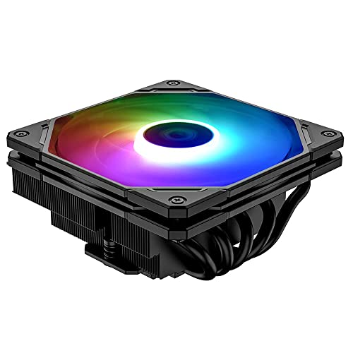 TZMRIT x COOLING IS-55 Low Profile CPU Kühler 55mm Höhe,mit 5 Heatpipes und 120x120x15 mm Slim Lüfter, für Intel LGA1851/1700/115X/1200,für AMD AM4/AM5 (BK ARGB) von TZMRIT