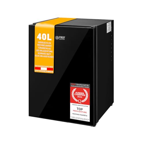 TZS First Austria lautloser Minikühlschrank | Getränkekühlschrank | Minibar | Wechselbarer Türanschlag | LED-Licht | ohne Gefrierfach | Glasdesign | 40L TZS First Austria lautloser Minikühlschrank | Getränkekühlschrank | Minibar | Wechselbarer Türanschlag | LED-Licht | ohne Gefrierfach | Glasdesign | 40L von TZS First Austria