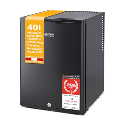 TZS First Austria Minikühlschrank abschließbar | Getränkekühlschrank lautlos | Wechselbarer Türanschlag | LED-Beleuchtung | ohne Gefrierfach | 40L TZS First Austria Minikühlschrank abschließbar | Getränkekühlschrank lautlos | Wechselbarer Türanschlag | LED-Beleuchtung | ohne Gefrierfach | 40L von TZS First Austria