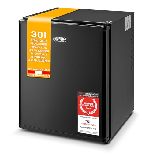 TZS First Austria lautloser Minikühlschrank | Getränkekühlschrank | Wechselbarer Türanschlag | LED-Beleuchtung | ohne Gefrierfach | 30L TZS First Austria lautloser Minikühlschrank | Getränkekühlschrank | Wechselbarer Türanschlag | LED-Beleuchtung | ohne Gefrierfach | 30L von TZS First Austria