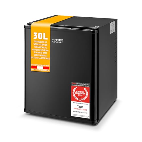 TZS First Austria lautloser Minikühlschrank | Getränkekühlschrank | Wechselbarer Türanschlag | LED-Beleuchtung | ohne Gefrierfach | 30L TZS First Austria lautloser Minikühlschrank | Getränkekühlschrank | Wechselbarer Türanschlag | LED-Beleuchtung | ohne Gefrierfach | 30L von TZS First Austria