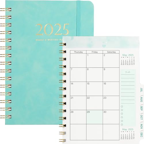 2025 Terminplaner mit Softcover A5, Studienplaner 2025, (Jan.2025-Dez.2025) Schülerkalender, Schüler-Tagebuch, Schülerplaner, Hausaufgabenheft mit FSC®-Zertifiziertem Papier -Grün von TZZRMO