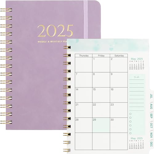 Studienplaner 2025 A5, 2025 Terminplaner mit Softcover (Jan.2025-Dez.2025) mit FSC®-Zertifiziertem Papier. Schüler-Tagebuch, Schülerplaner, Hausaufgabenheft -Lila von TZZRMO