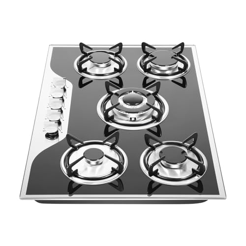 TaNeHaKi Edelstahl Gaskocher,Glaskeramik Gasherd,5 Flammen Einbauherd,KüChe Herdplatte,Gaskochfeld Mit Flammenschutz FüR Zuhause TaNeHaKi Edelstahl Gaskocher,Glaskeramik Gasherd,5 Flammen Einbauherd,KüChe Herdplatte,Gaskochfeld Mit Flammenschutz FüR Zuhause von TaNeHaKi
