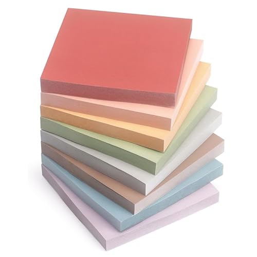Taasmoog Haftnotizen Farbige Selbstklebende Klebezettel 656 Blatt 8 Farben Aesthetic Vintage für Büro Zuhause Schule Sitzung (76x76mm) von Taasmoog