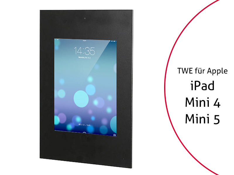 TabLines TWE021B Tablet Wandeinbau f?r Apple iPad Mini 4/5, DS, Schwarz von TabLines