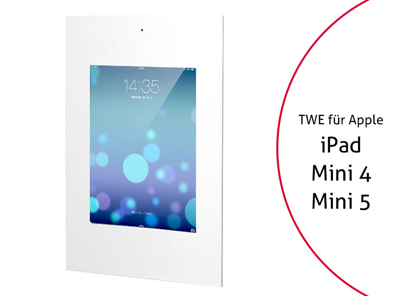 TabLines TWE021W Tablet Wandeinbau f?r Apple iPad Mini 4/5, DS, wei? von TabLines