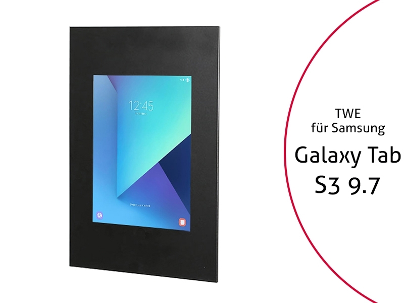 TabLines TWE038B Tablet Wandeinbau f?r Samsung Tab S3 9.7, schwarz von TabLines