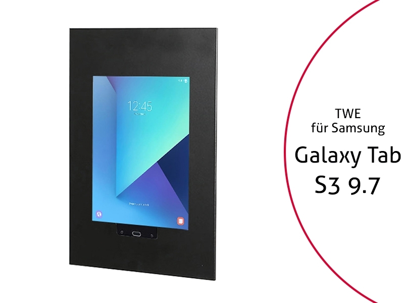 TabLines TWE039B Tablet Wandeinbau f?r Samsung Tab S3 9.7 HB, schwarz von TabLines