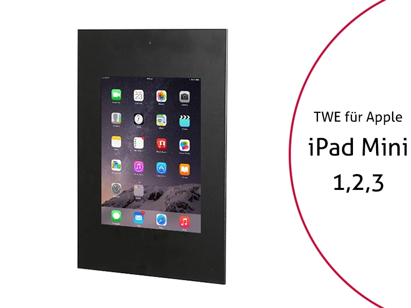 TabLines TWE042B Tablet Wandeinbau f?r Apple iPad Mini 1/2/3 DS, schwarz von TabLines