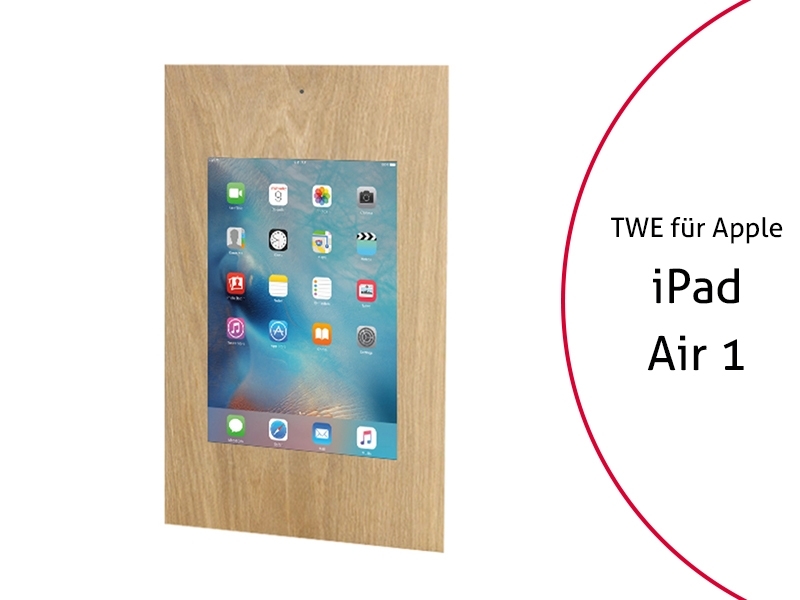 TabLines TWE053O Tablet Wandeinbau f?r Apple iPad Air 1 DS, Eiche von TabLines