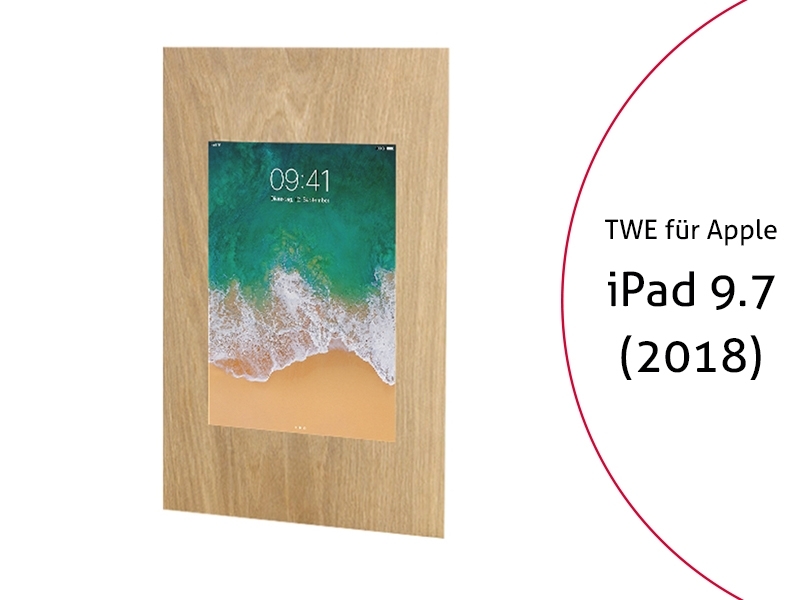 TabLines TWE062O Tablet Wandeinbau f?r Apple iPad 9.7 (2018), Eiche von TabLines