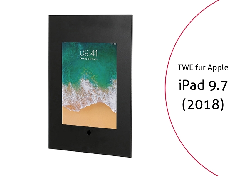 TabLines TWE063B Tablet Wandeinbau f?r Apple iPad 9.7 (2018), HB, schwarz von TabLines